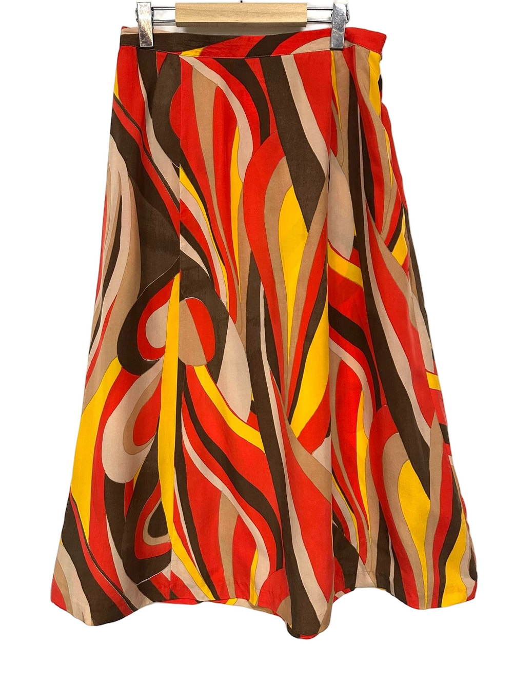 Vintage Pucci Style Mod Print ALine Maxi Skirt Fits 10 Retro 60s 70s